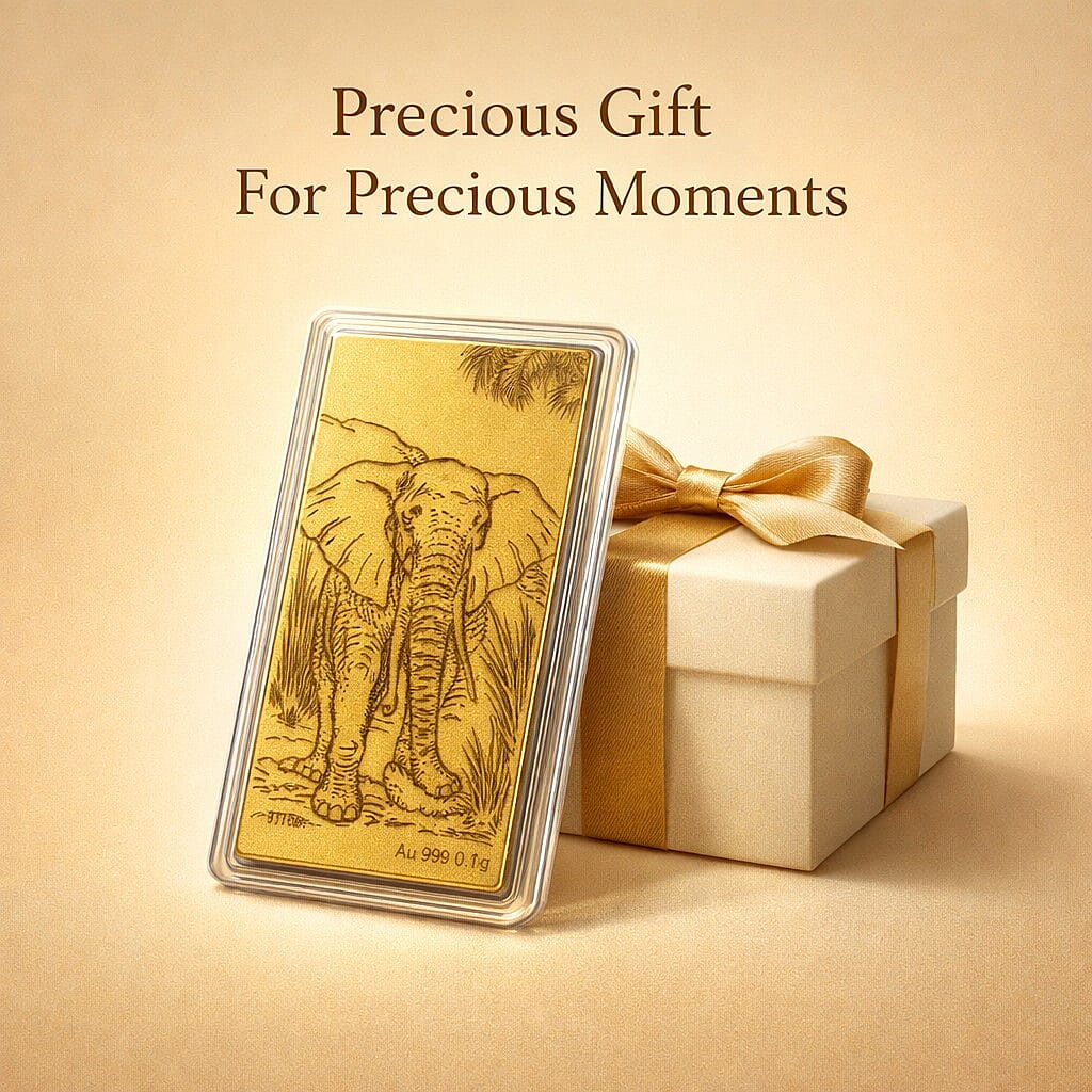 Biggest Gold Deal Of 2025 - 24K Yellow Gold (99.99% Purity) Elephant Pattern Foil