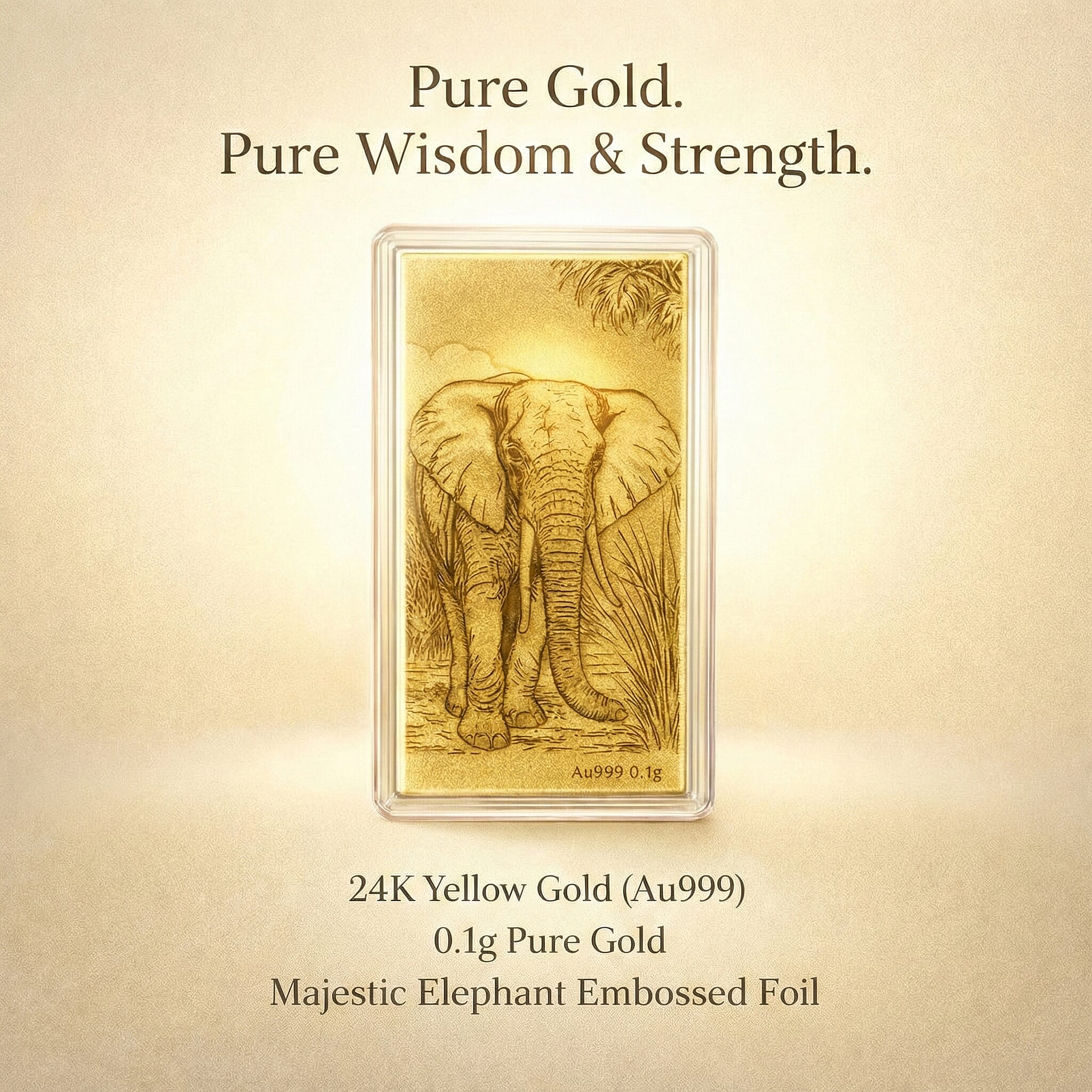 Biggest Gold Deal Of 2025 - 24K Yellow Gold (99.99% Purity) Elephant Pattern Foil