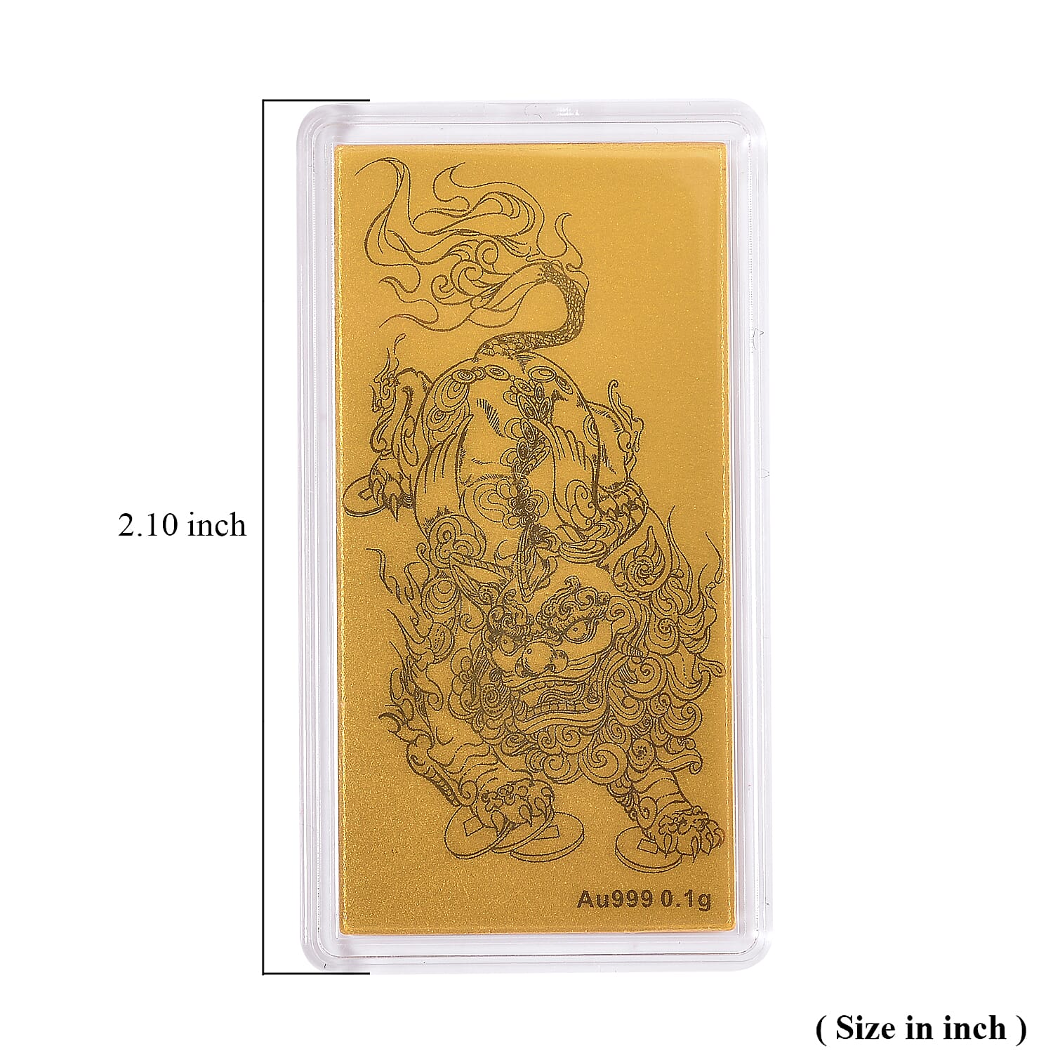 24K  (99.99% Purity) Yellow Gold Pixiu Pattern Bar