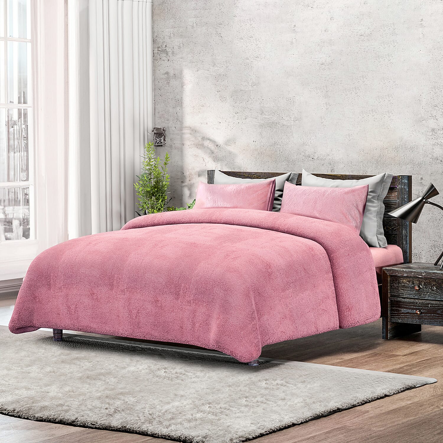 Sleep&Snuggle Fleece Duvet Cover with 2 Pillow Cases