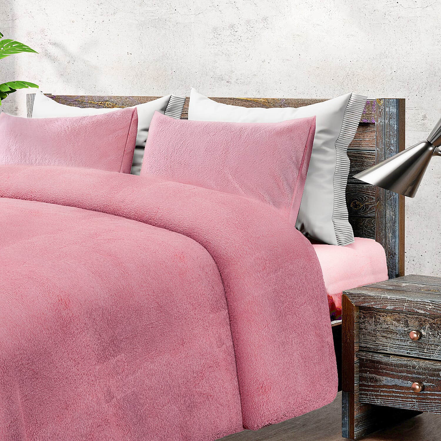 Sleep&Snuggle Fleece Duvet Cover with 2 Pillow Cases