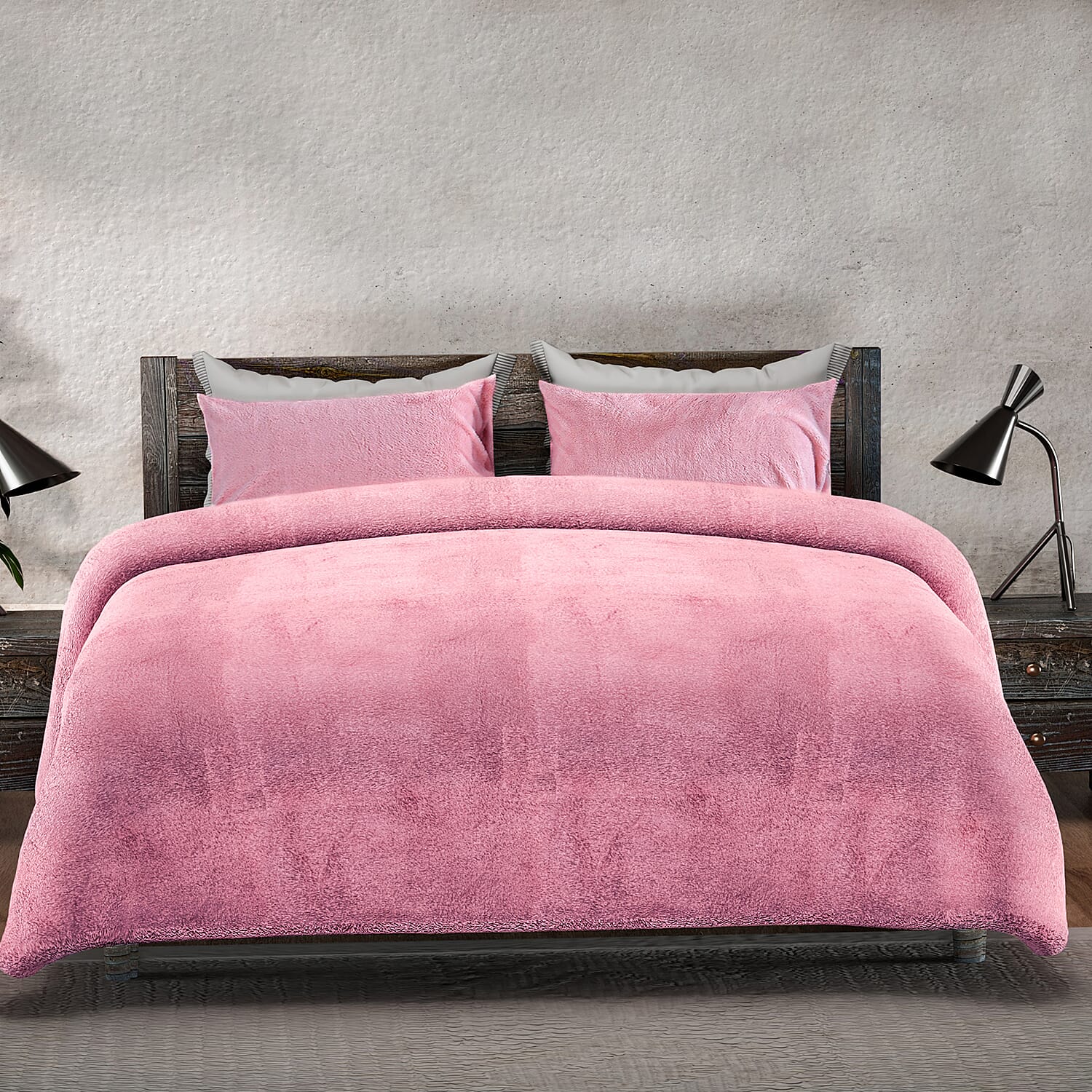 Sleep&Snuggle Fleece Duvet Cover with 2 Pillow Cases