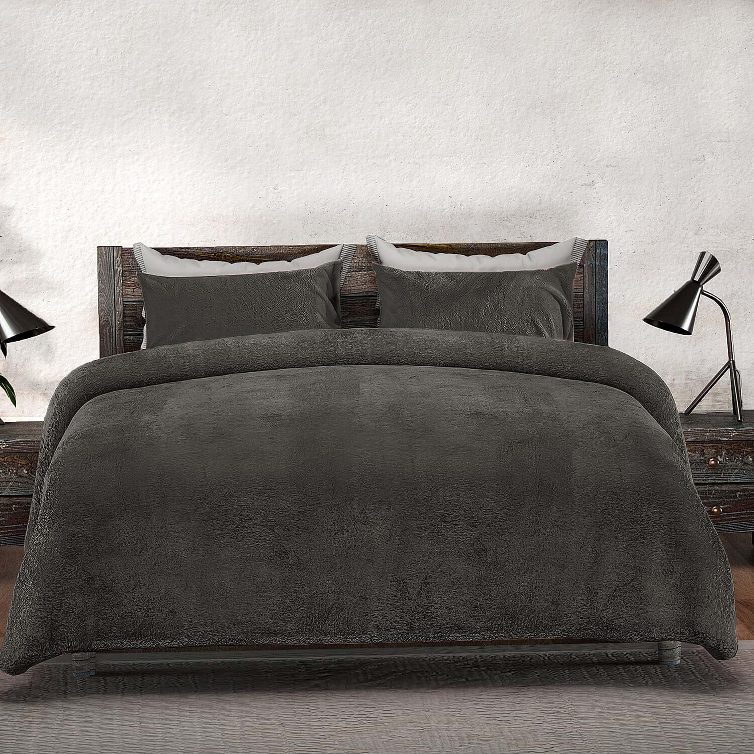 Sleep&Snuggle Fleece Duvet Cover with 2 Pillow Cases