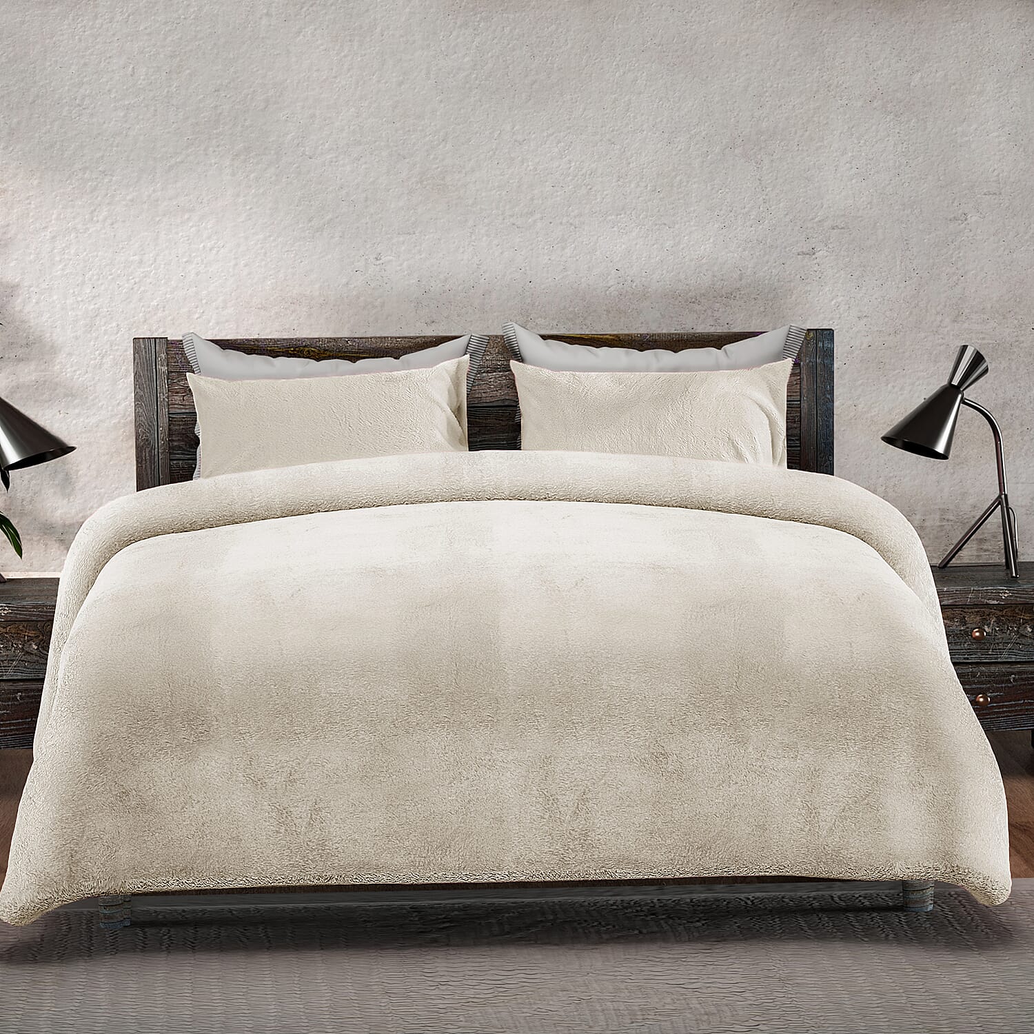 Sleep&Snuggle Fleece Duvet Cover with 2 Pillow Cases