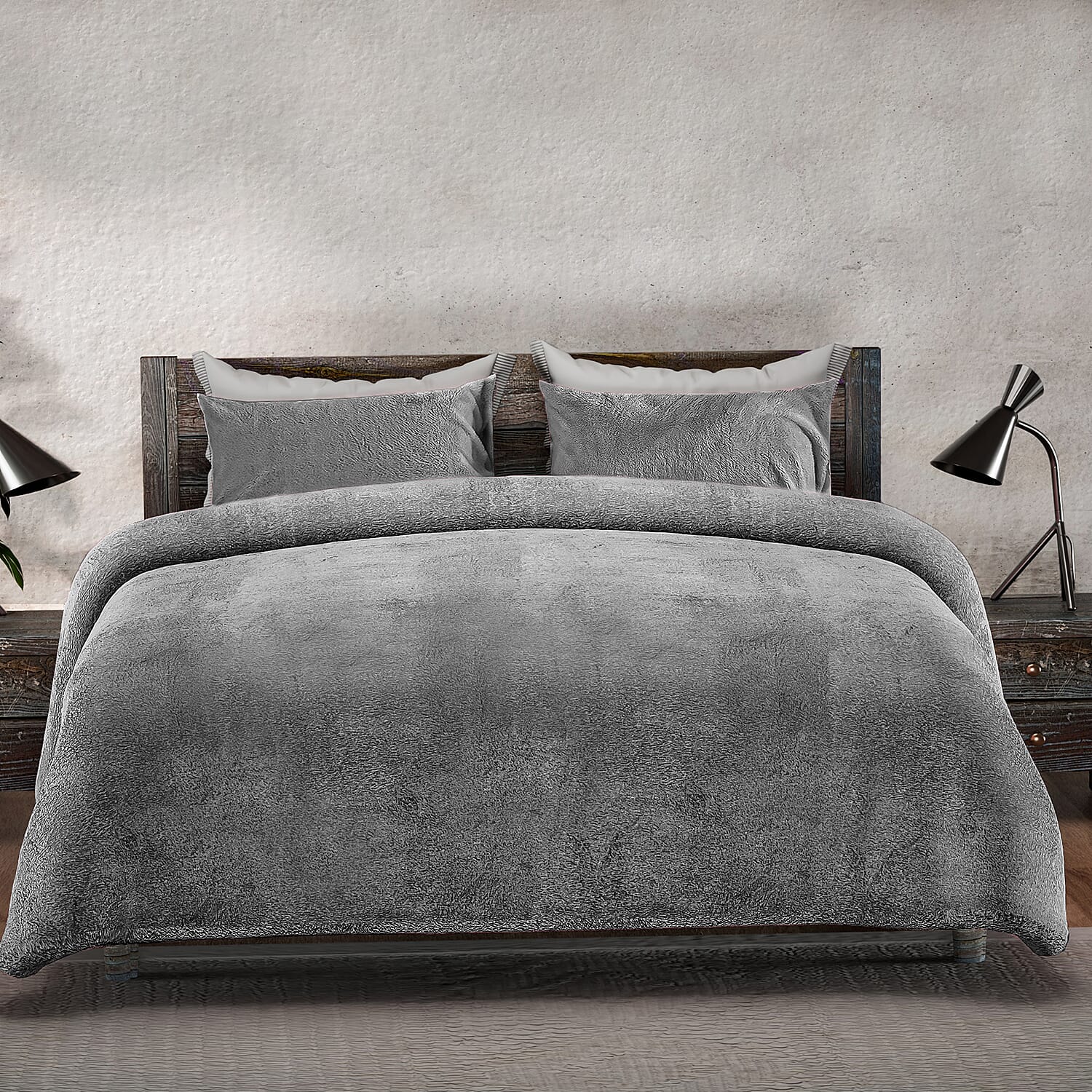 Sleep&Snuggle Fleece Duvet Cover with 2 Pillow Cases