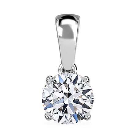 LUXURIANT 1 Ct. Lab Grown Diamond Solitaire Pendant in 9K White Gold