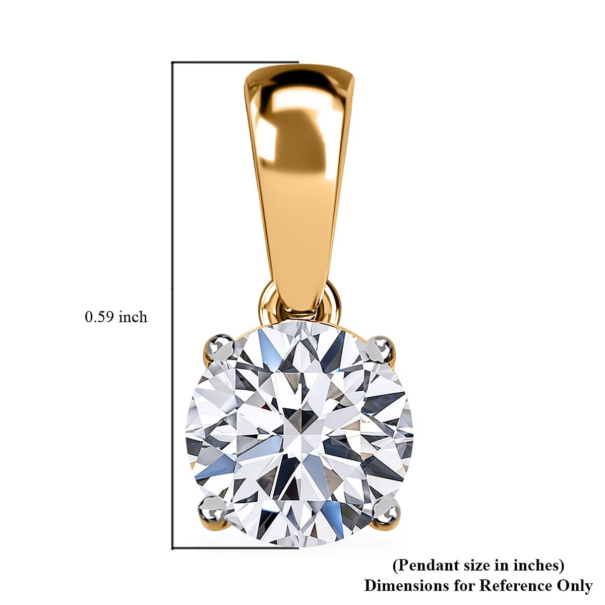 Luxuriant - 9K Yellow Gold SGL Certified (VS-GH) Lab Grown Diamond Pendant 1.00 Ct.