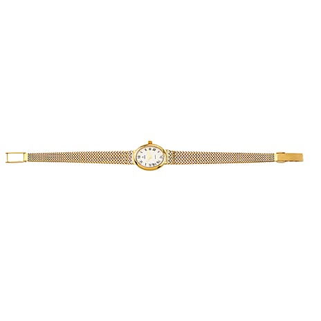 LUXORO - 9K Yellow Gold Wave Link WR Ladies Watch (Size - 7- 7.25- 7.5)  Gold Wt. 15.00 Gms