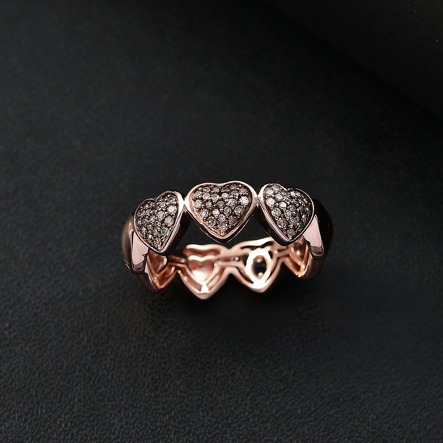 GP Diamond and Blue Sapphire Band Ring in Sterling Silver