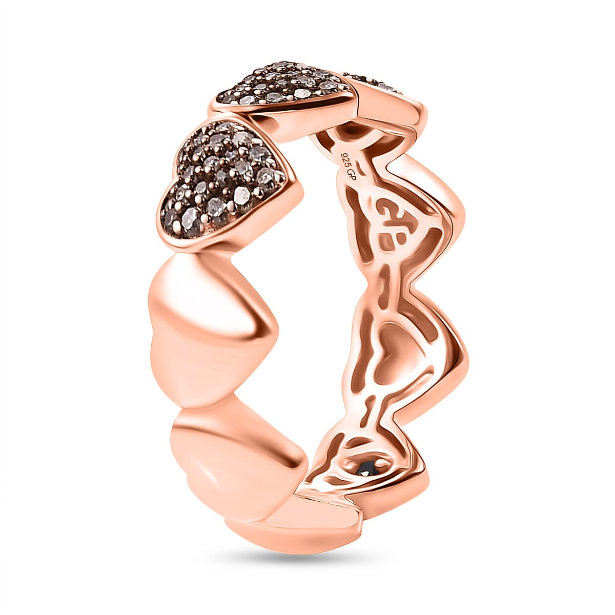 GP Diamond and Blue Sapphire Band Ring in Sterling Silver