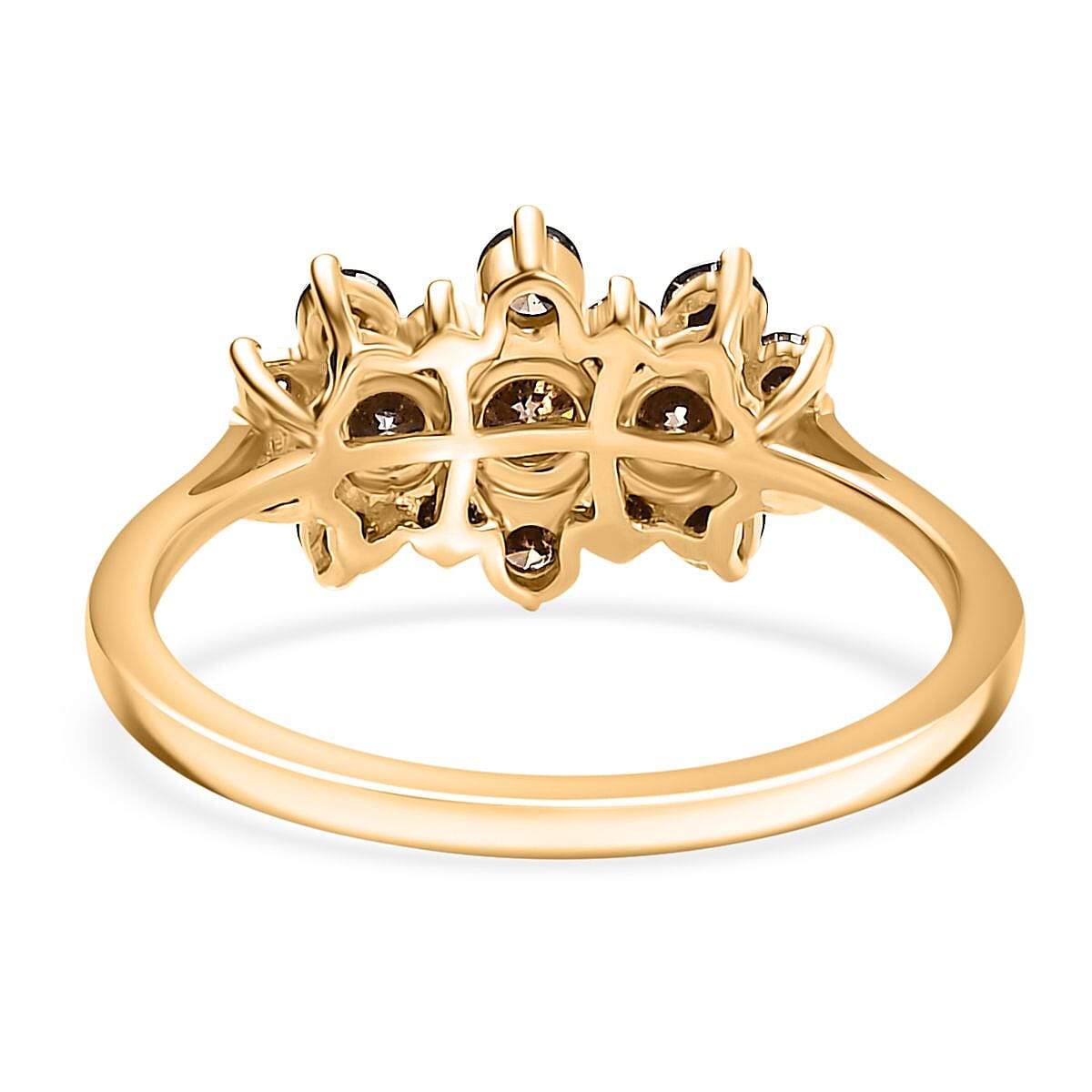 9K Yellow Gold SGL Certified Natural Champagne Diamond Boat Ring 1.00 Ct. 9K Yellow Gold SGL Certified Natural Champagne Diamond Boat Ring 1.00 Ct.
