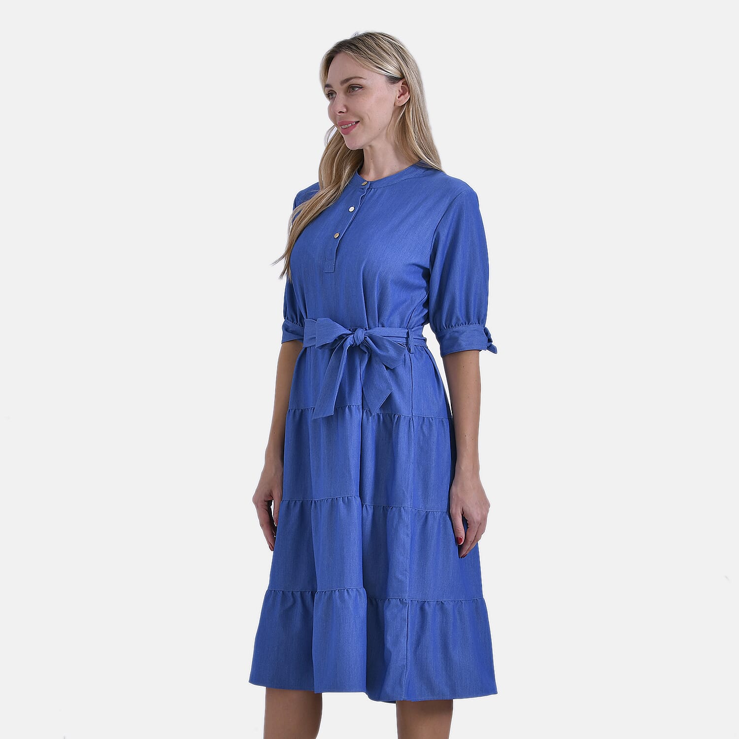 La Marey Patterned Midi  - Blue & Blue