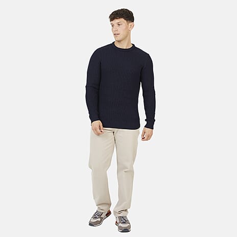 Brave Men Crew Neck Jumper (Size S) - Dark Navy