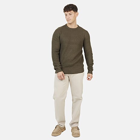 Brave Soul Acrylic Jumper - Khaki