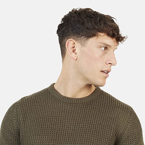 Brave Soul Acrylic Jumper - Khaki