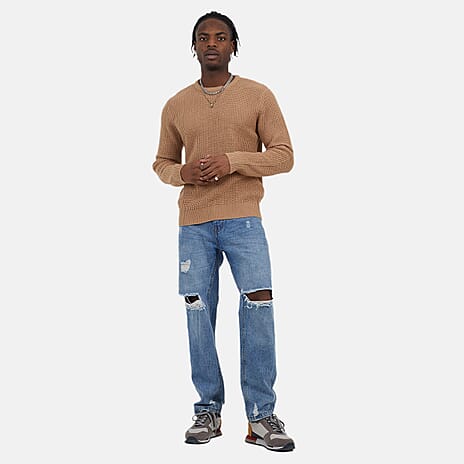 Brave Soul Acrylic Jumper - Tan