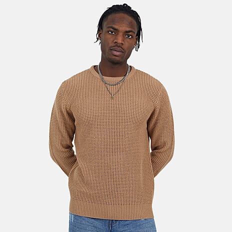 Brave Soul Acrylic Jumper - Tan