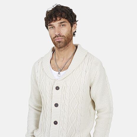 Brave Soul Acrylic Cardigan - Off White