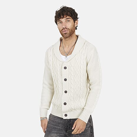 Brave Soul Acrylic Cardigan - Off White