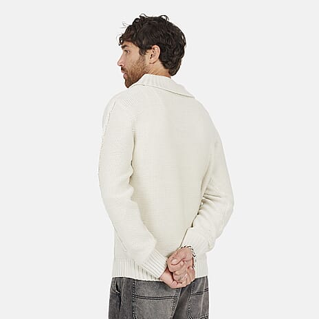 Brave Soul Acrylic Cardigan - Off White