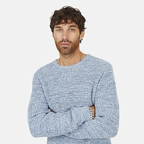 Brave Soul Mens Crew Neck Jumper (Size M) - Baby Blue