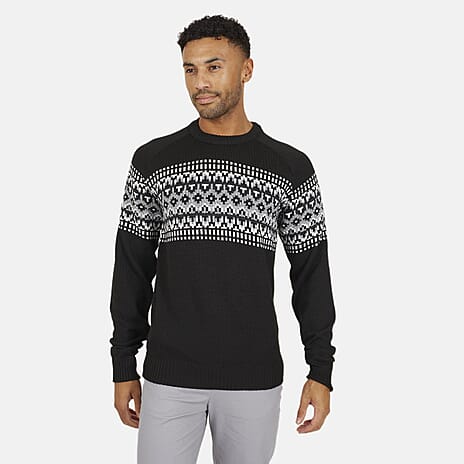 Brave Soul Men Raglan Sleeve Crew Neck Jumper (Size S) - Jet Black