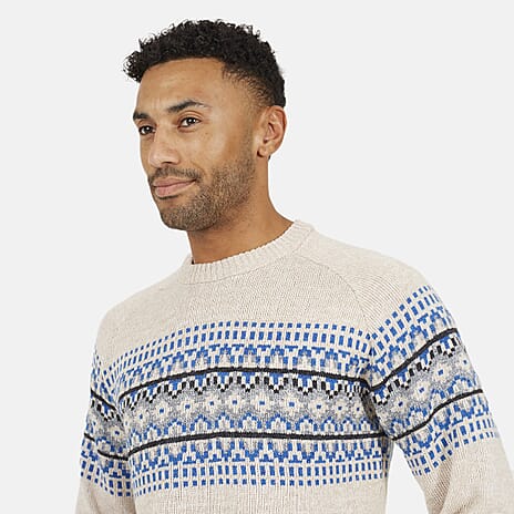 Brave Soul Men Raglan Sleeve Crew Neck Jumper (Size M) - Oatmeal