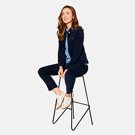Emreco Corduroy Jean Style Stretch Jacket (Size 12) - Navy