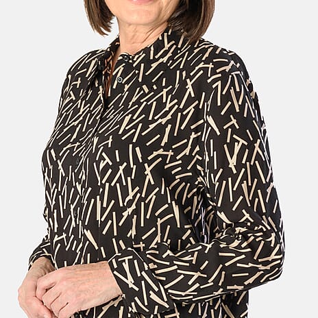 Emily 100% Viscose Printed Shirt (Size 12) - Mono