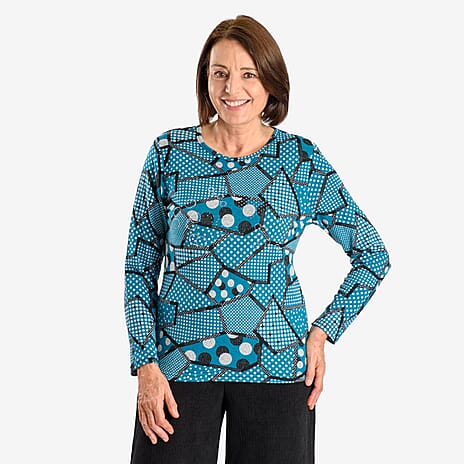 Sugar Crisp Full Sleeve Blouse (Size - XL) - Blue