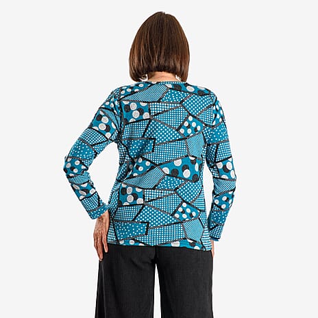 Sugar Crisp Full Sleeve Blouse (Size - XL) - Blue