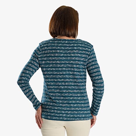 Sugar Crisp Full Sleeve Blouse (Size - L) - Teal