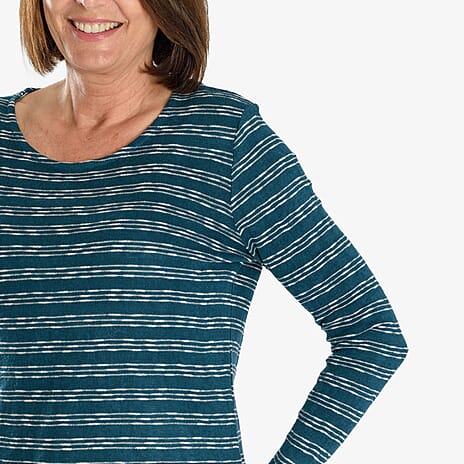 Sugar Crisp Full Sleeve Blouse (Size - L) - Teal