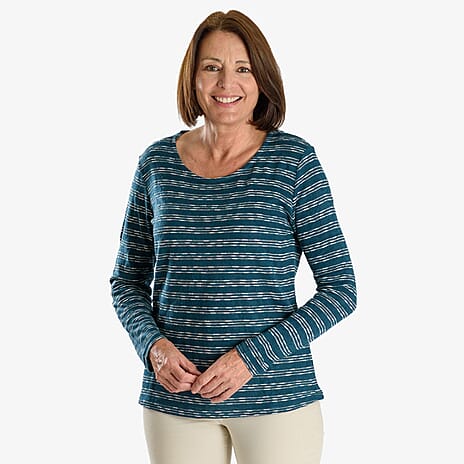 Sugar Crisp Full Sleeve Blouse (Size - M) - Teal