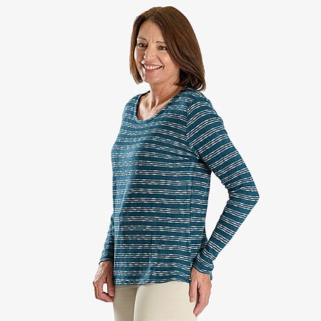 Sugar Crisp Full Sleeve Blouse (Size - M) - Teal