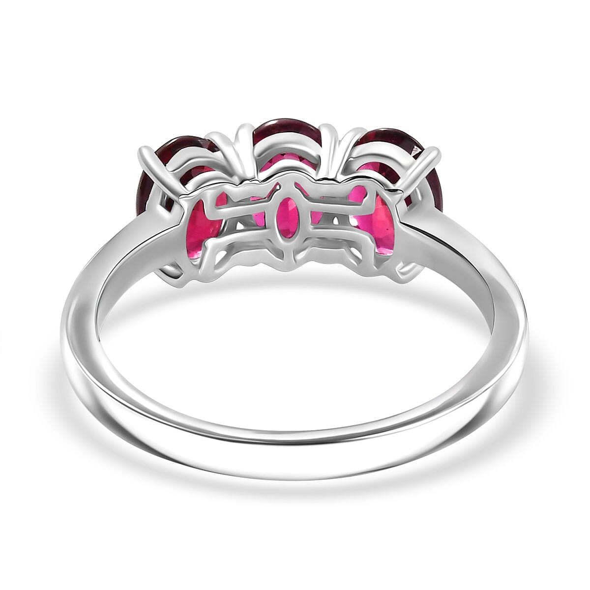 RARE FIND - RHAPSODY - 950 Platinum AAAA IBADAN Rubellite Trilogy Ring 2.45 Ct. RARE FIND - RHAPSODY - 950 Platinum AAAA IBADAN Rubellite Trilogy Ring 2.45 Ct.