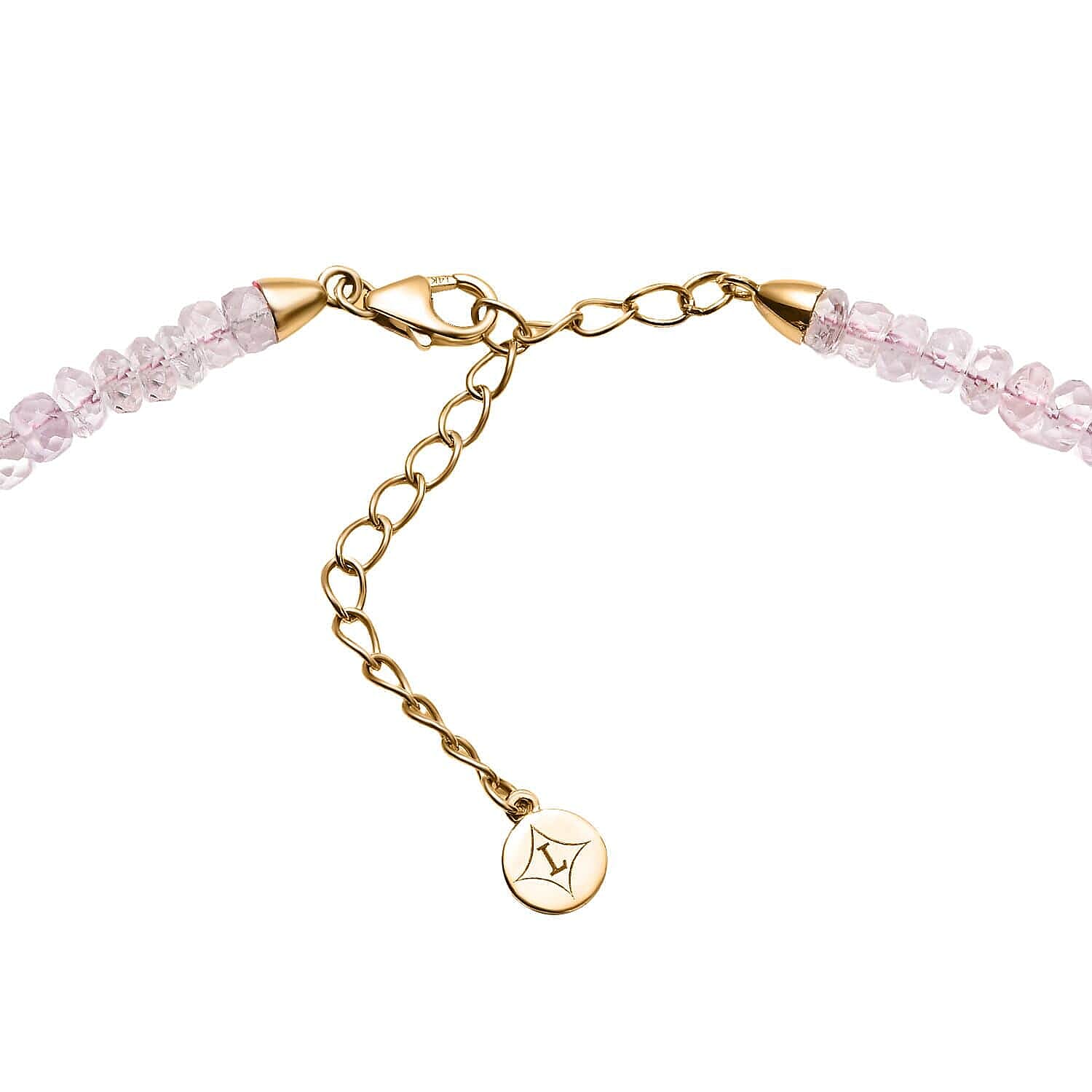 Luxoro  14K Rose Gold  AAA   Morganite  Necklace (Size - 18) 105.00 ct,  Gold Wt. 1.87 Gms  105.000  Ct.