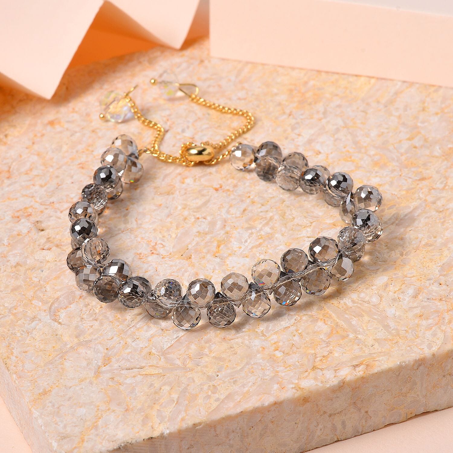 Grey & White Mystic Color Crystal Bracelet