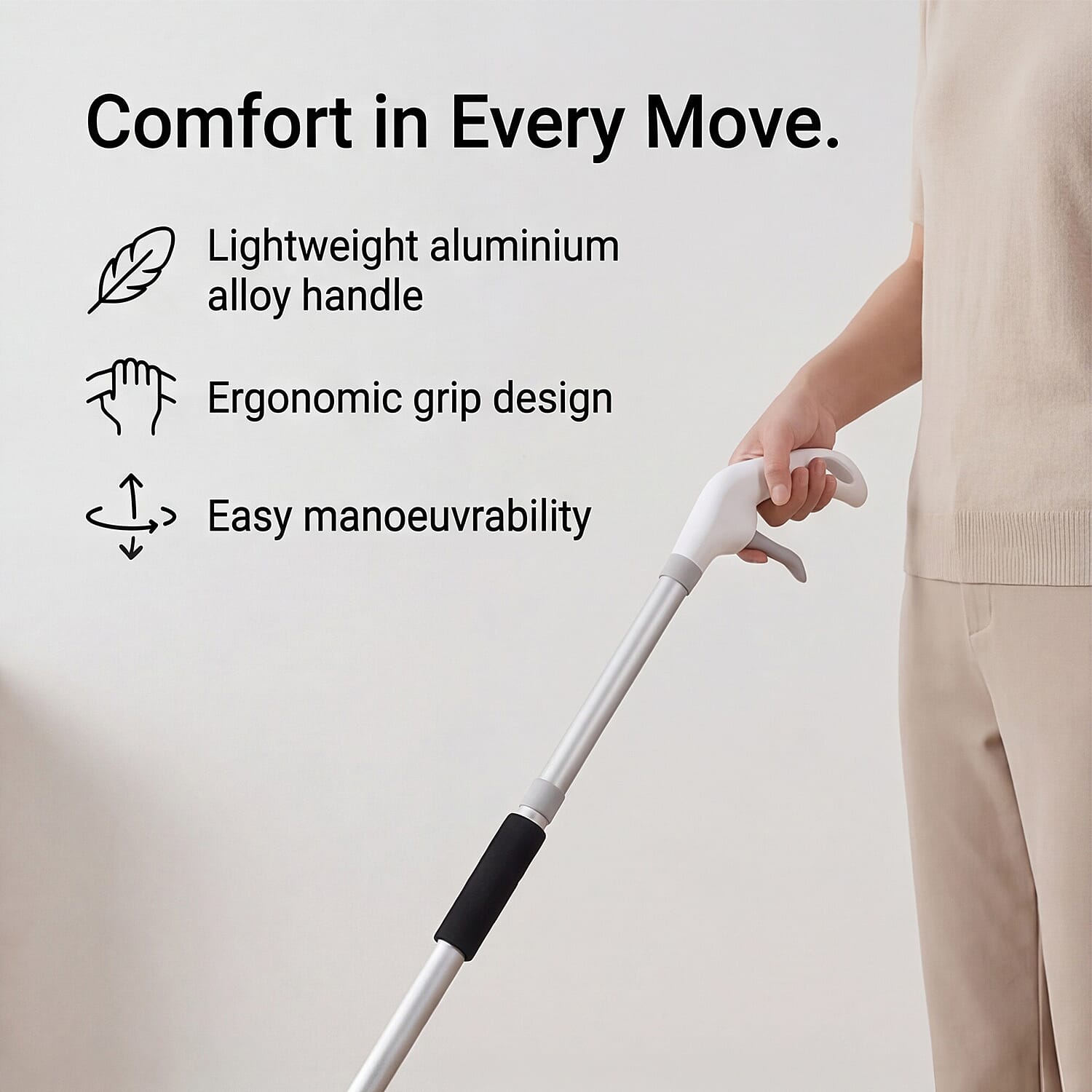 Joylift 2 in 1 Spray Mop & Window Cleaner (Large Microfibre Mop Head, Squeegee Head and Removable Water Tank) - Grey & White