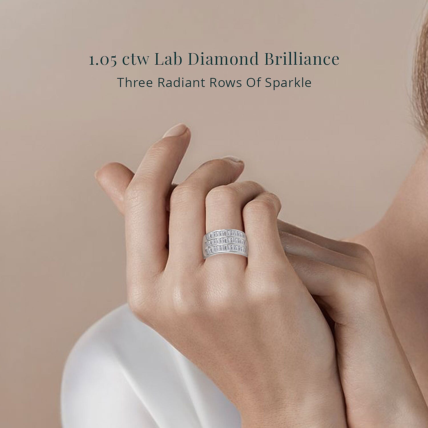 Luxuriant Diamond - Lab Grown Diamond (I1-G-H) Ring in Sterling Silver 1.16 Ct, Silver Wt. 6.24 Gms.