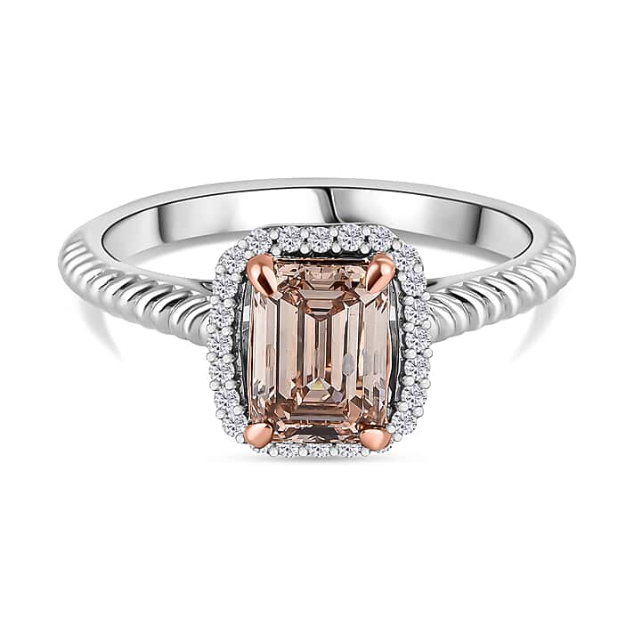 LUXURIANT 14K White and Rose Gold Lab Grown Pink Diamond (VS-SI) Ring 1.10 Ct.