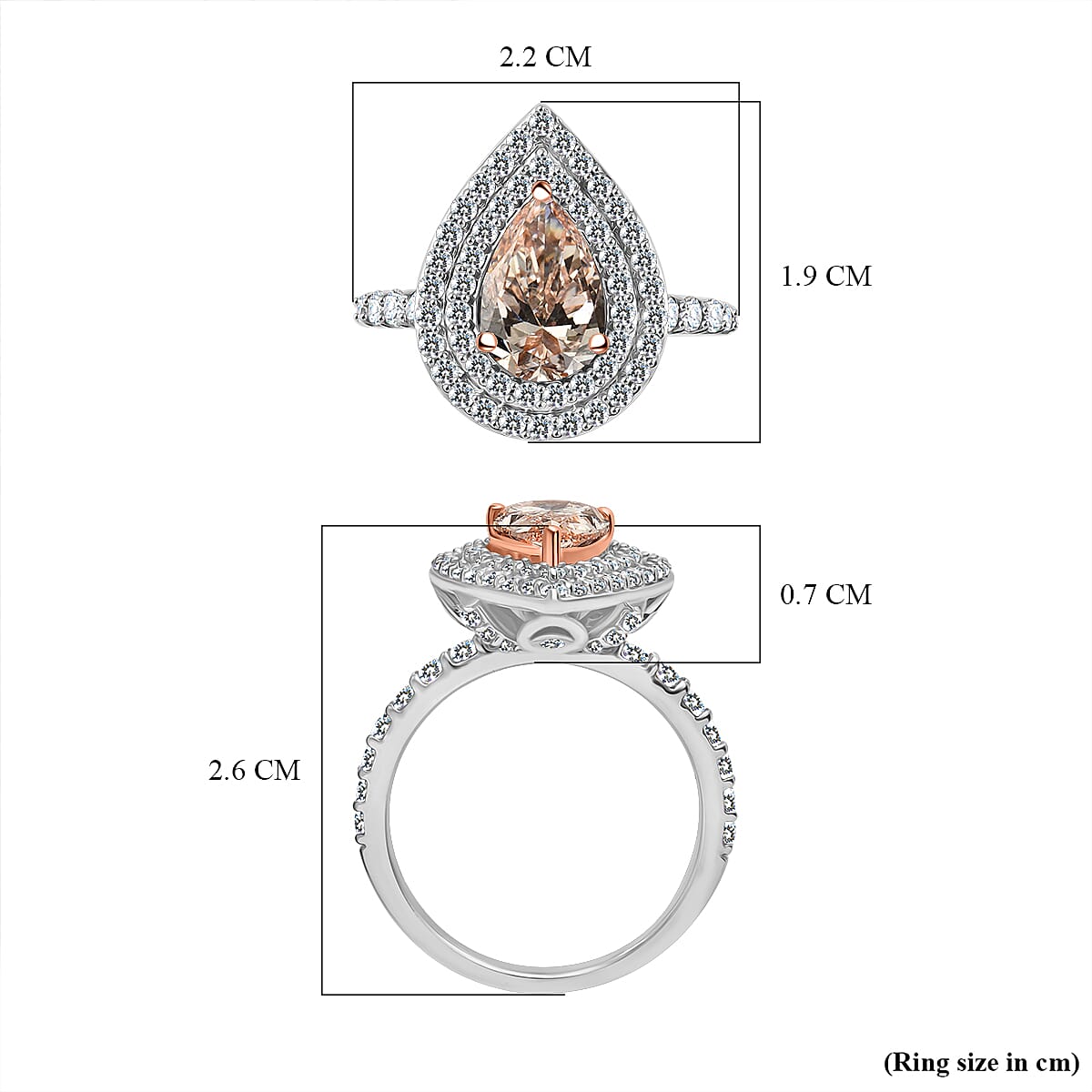 Luxuriant Diamond Pink & White Lab Grown Diamond (VS-SI-GH) Ring 2.50 Ct in 14K White & Rose Gold