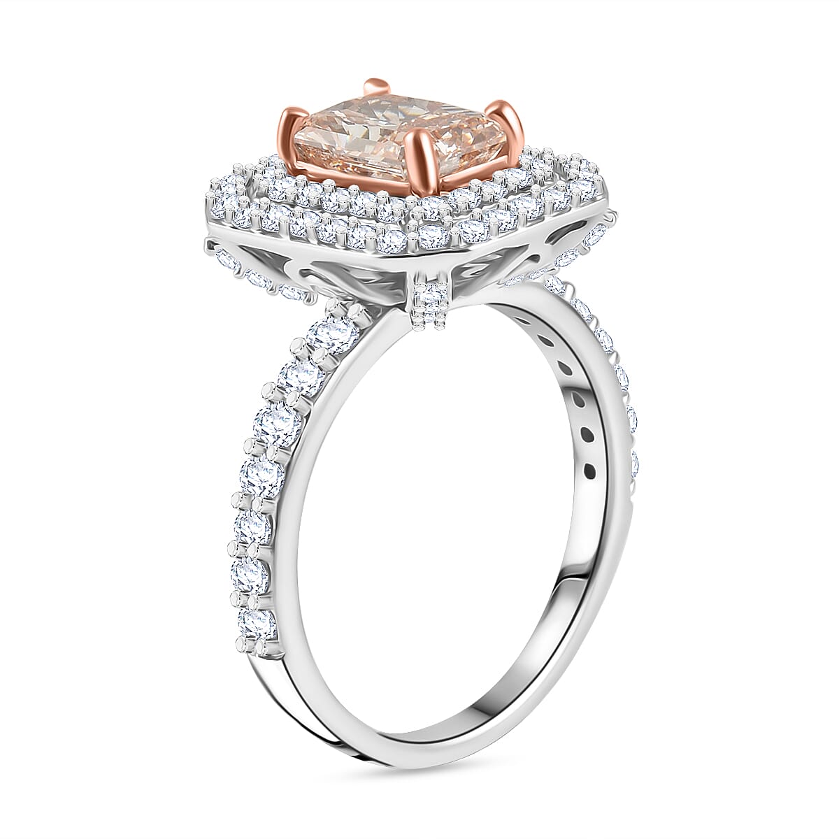 Luxuriant Diamond - 14K White Gold Pink Diamond & Lab Grown Diamond  (VS-SI-G-H) Ring 2.50 Ct