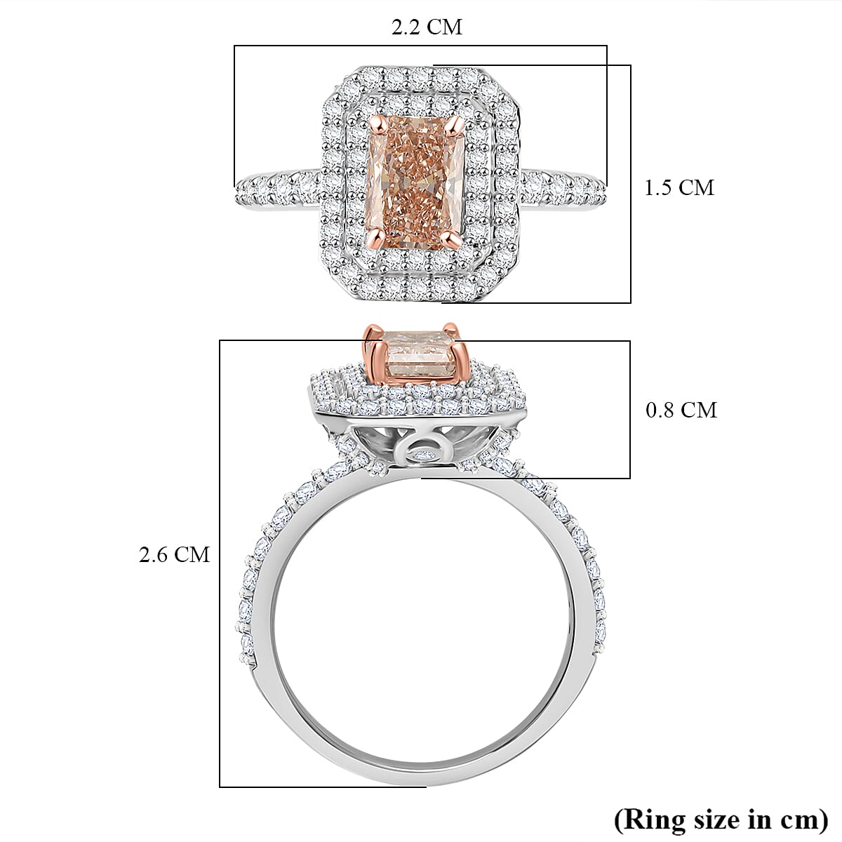 Luxuriant Diamond - 14K White Gold Pink Diamond & Lab Grown Diamond  (VS-SI-G-H) Ring 2.50 Ct