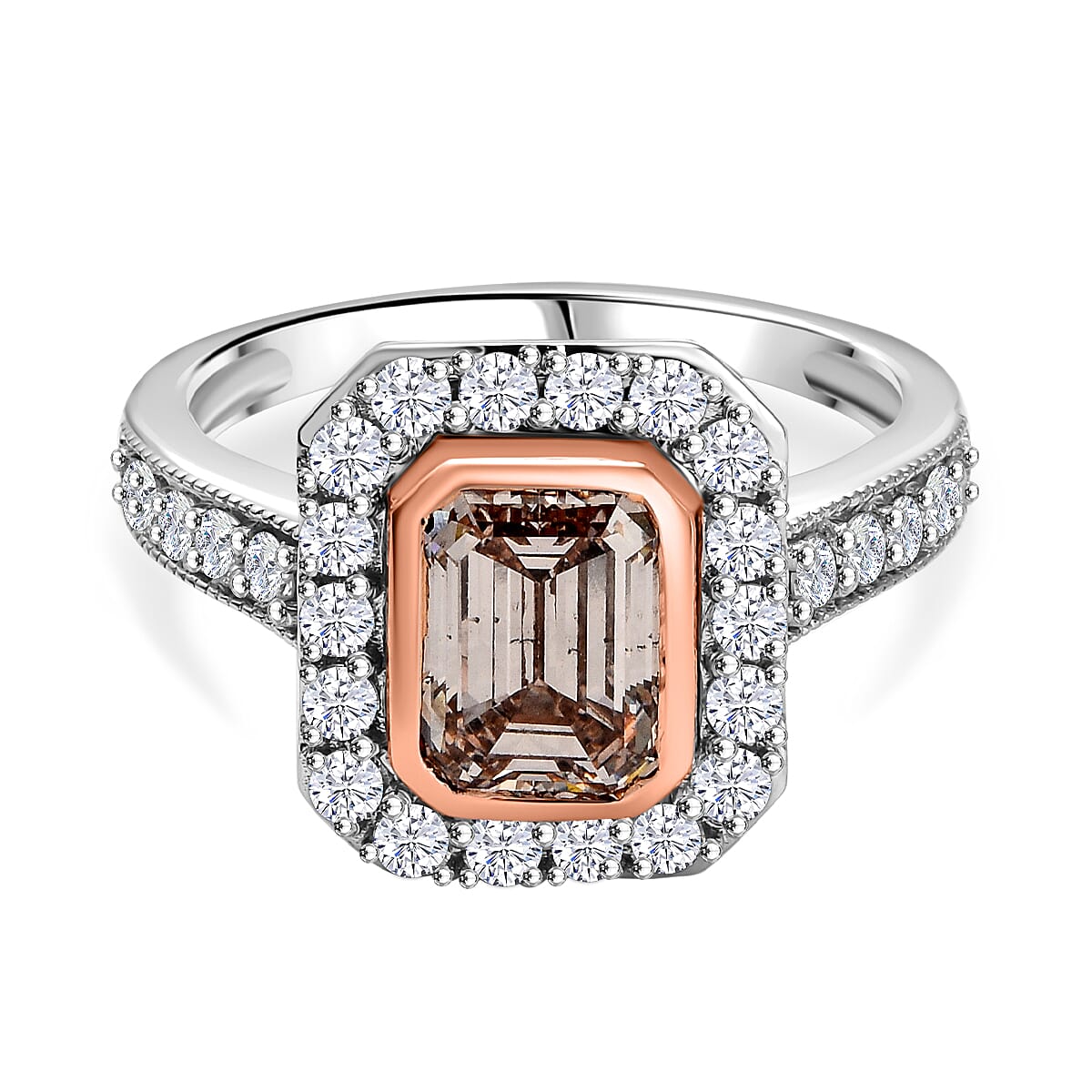 Luxuriant - 14K White & Rose Gold (VS-SI) Pink & White Lab Grown Diamond (I1-GH) Ring 2.74 Ct.