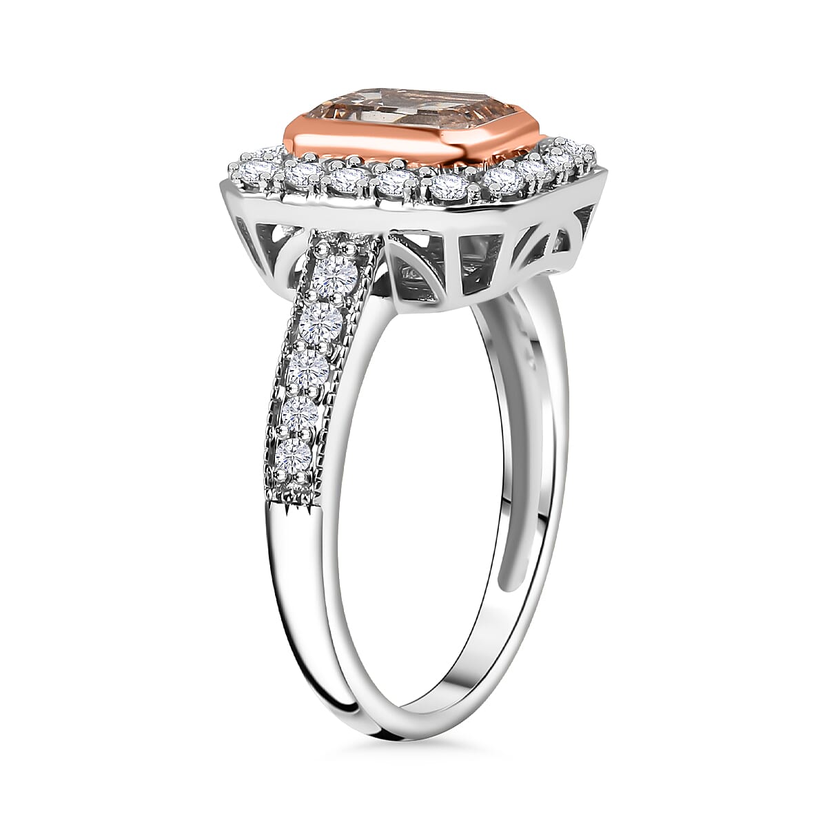 Luxuriant - 14K White & Rose Gold (VS-SI) Pink & White Lab Grown Diamond (I1-GH) Ring 2.74 Ct.