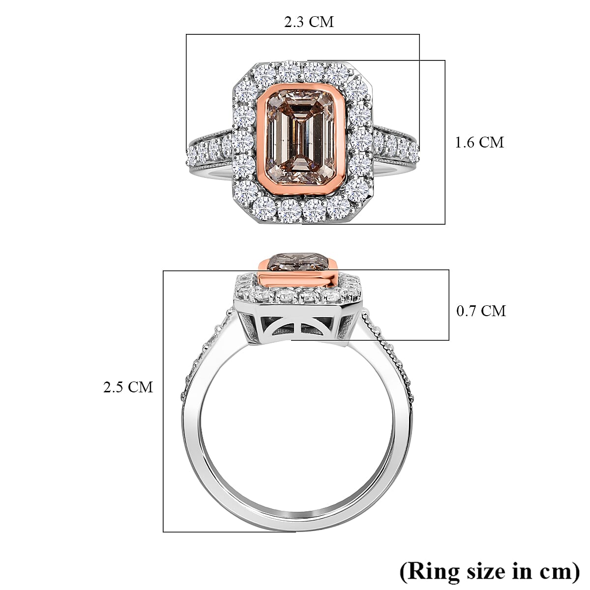 Luxuriant - 14K White & Rose Gold (VS-SI) Pink & White Lab Grown Diamond (I1-GH) Ring 2.74 Ct.
