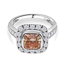 LUXURIANT 14K White and Rose Gold (VS-SI/GH) Lab Grown Pink and White Diamond Ring 2.77 Ct.
