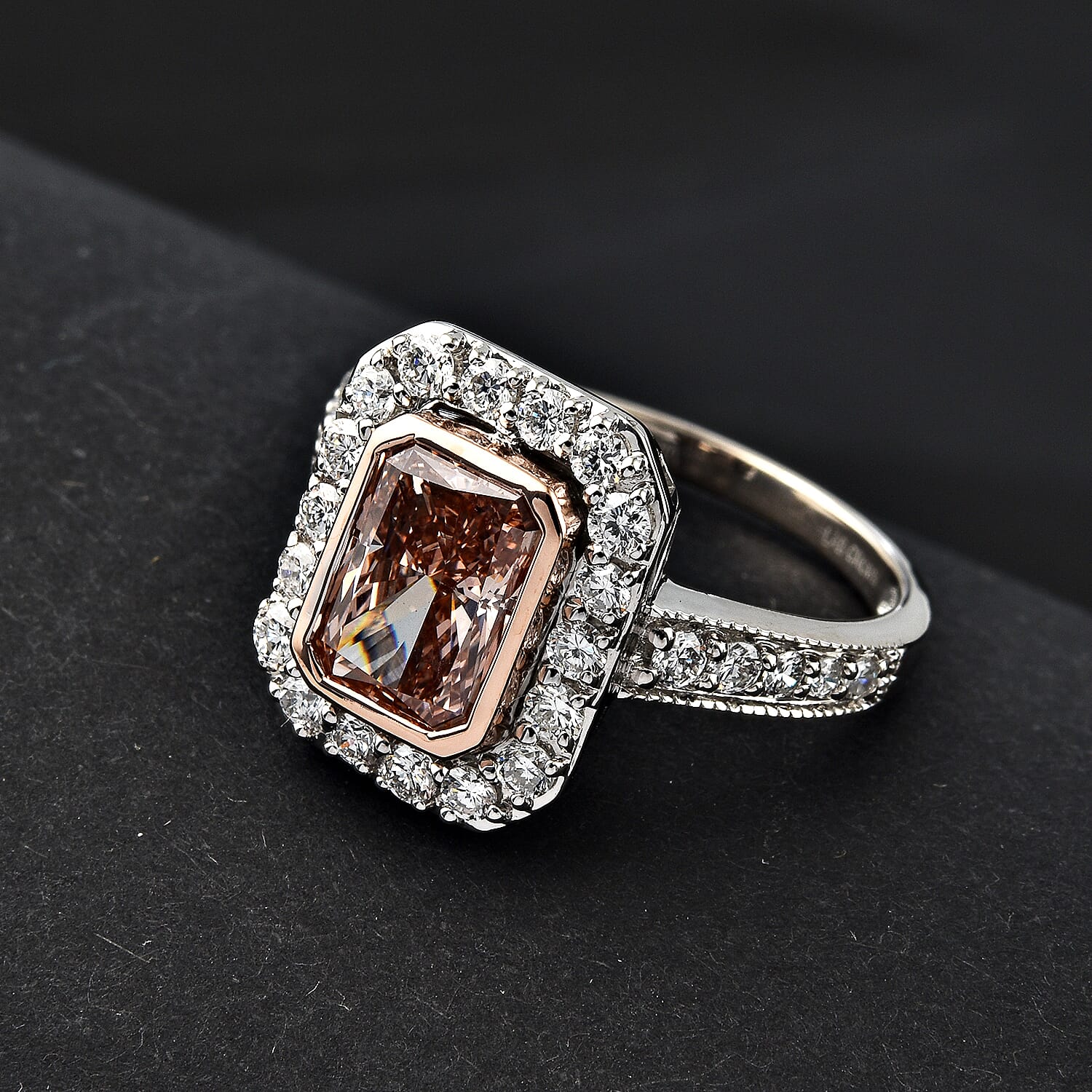 Luxuriant 14K White & Rose Gold (VS-SI) Pink Diamond (SI-GH), Lab Grown Diamond Ring 2.74 Ct.