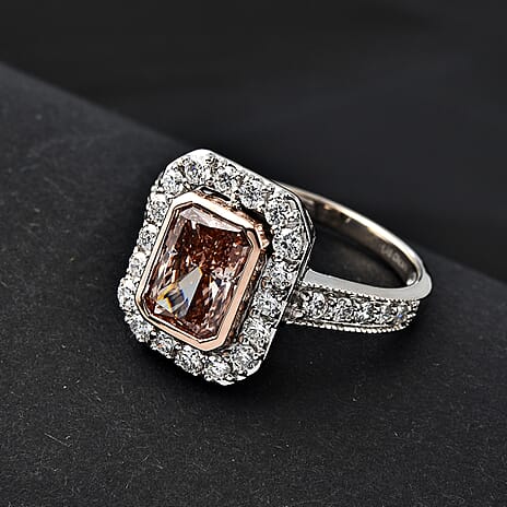 Luxuriant 14K White & Rose Gold (VS-SI) Pink Diamond (SI-GH), Lab Grown Diamond Ring 2.74 Ct.